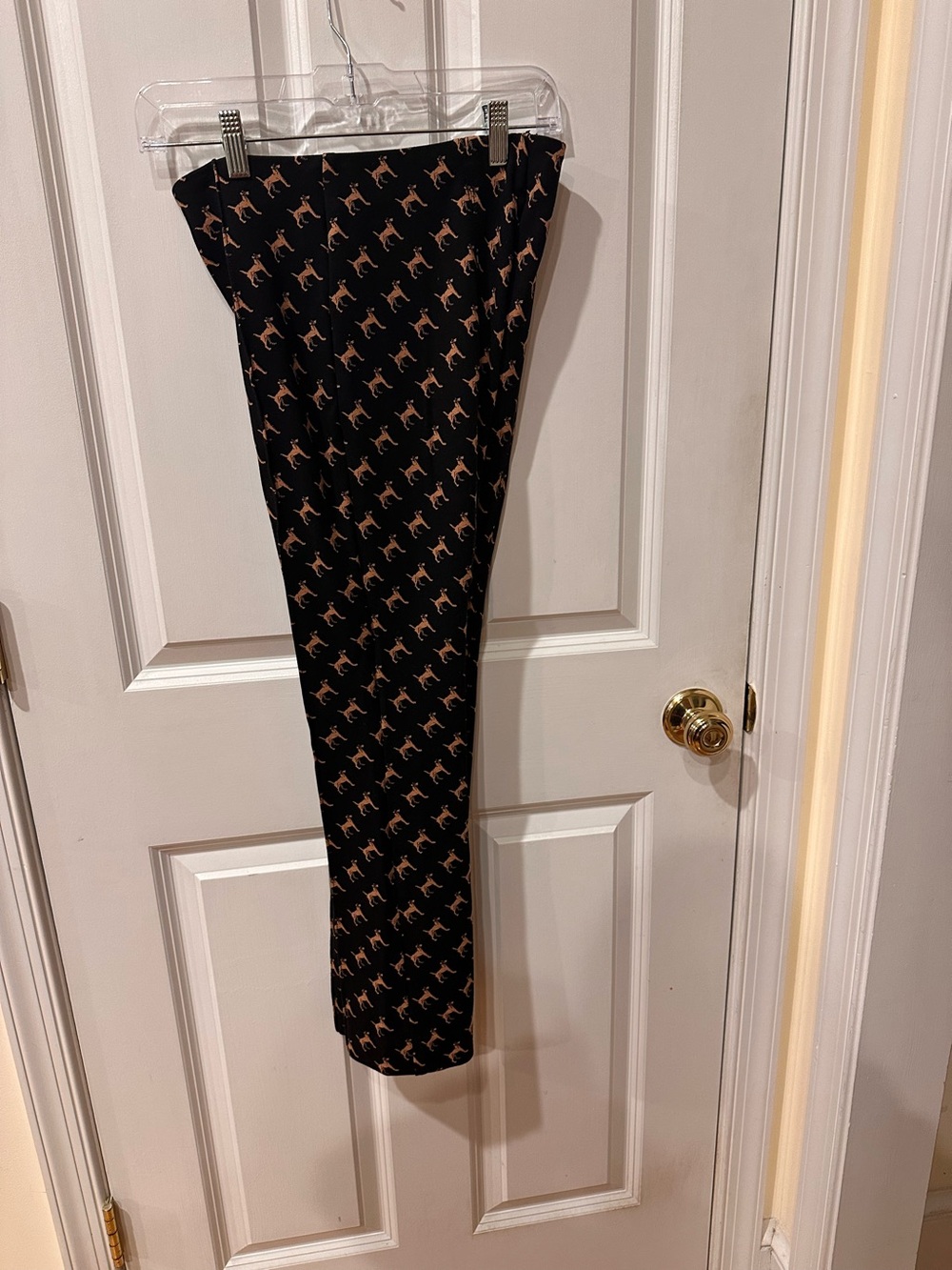 Anthropologie Maeve Black Slacks with Tan Print